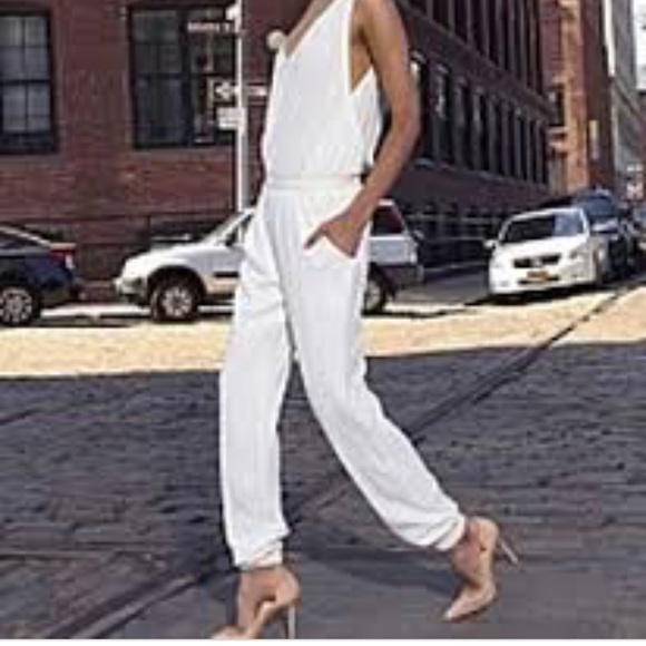 Chelsea Flower Pants - Chelsea Flower White Astrid Jumpsuit w Side Seam